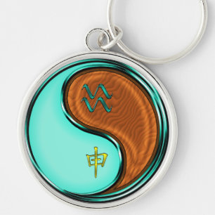 Aquarius & Wood Monkey Keychain