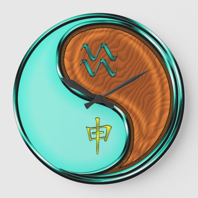 Aquarius & Wood Monkey Large Clock (Front)