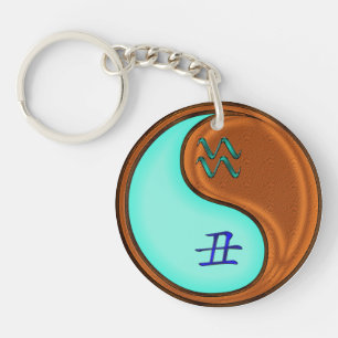 Aquarius & Wood Ox Keychain