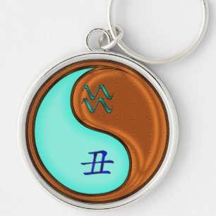 Aquarius & Wood Ox Keychain