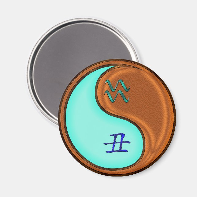 Aquarius & Wood Ox Magnet (Front/Back)