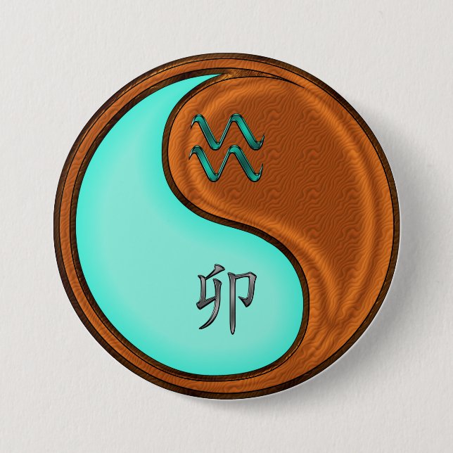 Aquarius & Wood Rabbit Button (Front)