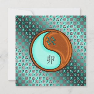 Aquarius & Wood Rabbit Card