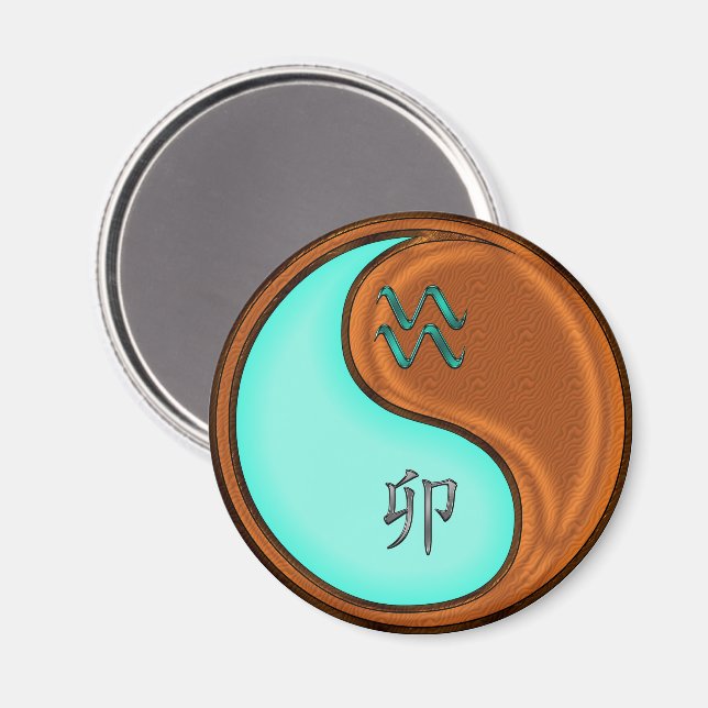 Aquarius & Wood Rabbit Magnet (Front/Back)