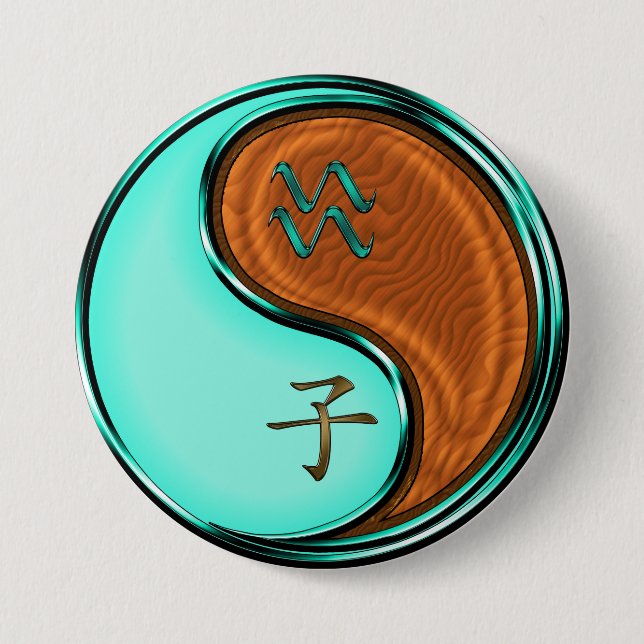 Aquarius & Wood Rat Button (Front)