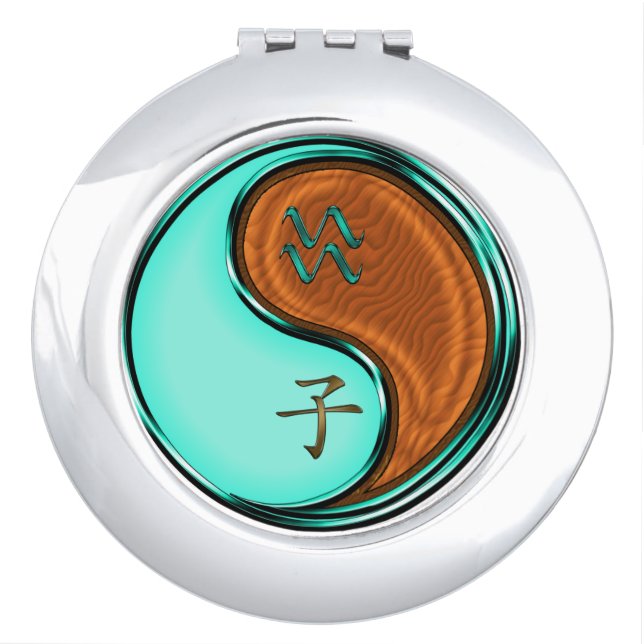 Aquarius & Wood Rat Compact Mirror (Front)