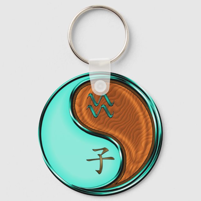 Aquarius & Wood Rat Keychain (Front)