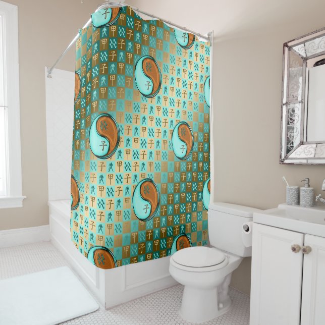 Aquarius & Wood Rat Shower Curtain (In Situ)