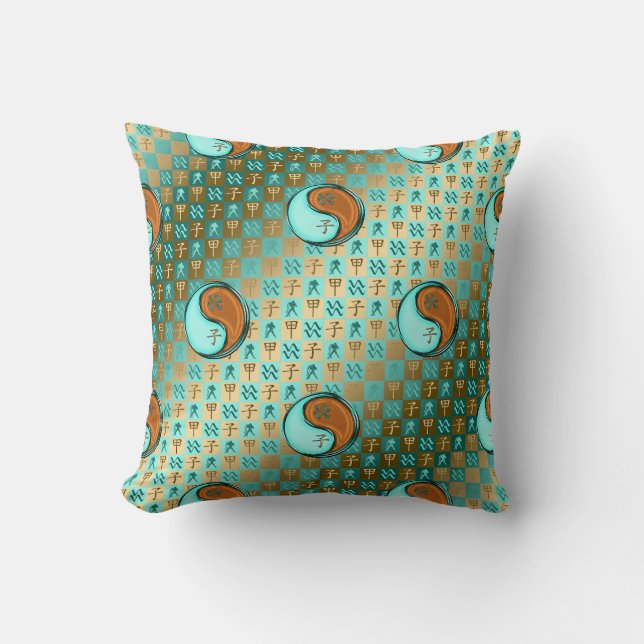 Aquarius & Wood Rat Throw Pillow (Front)