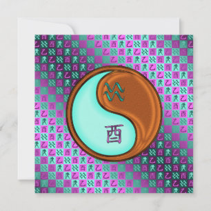 Aquarius & Wood Rooster Card