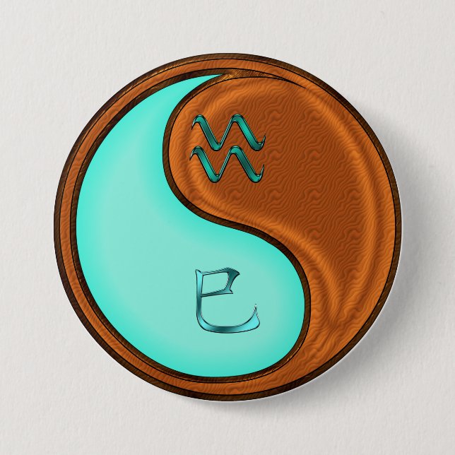 Aquarius & Wood Snake Button (Front)