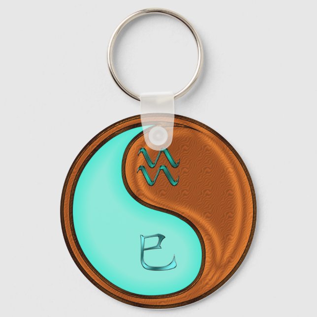 Aquarius & Wood Snake Keychain (Front)