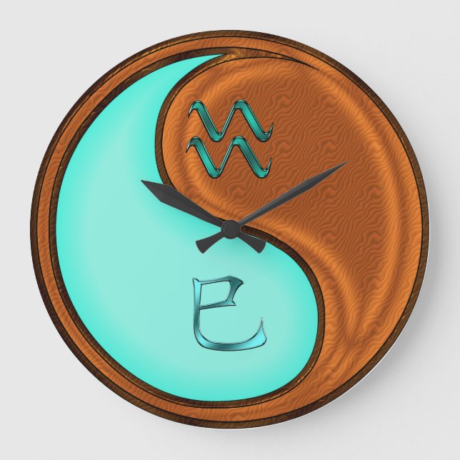 Aquarius & Wood Snake Large Clock (Front)