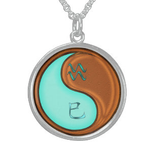 Aquarius & Wood Snake Sterling Silver Necklace