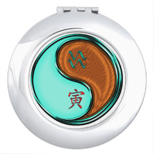 Aquarius & Wood Tiger Compact Mirror