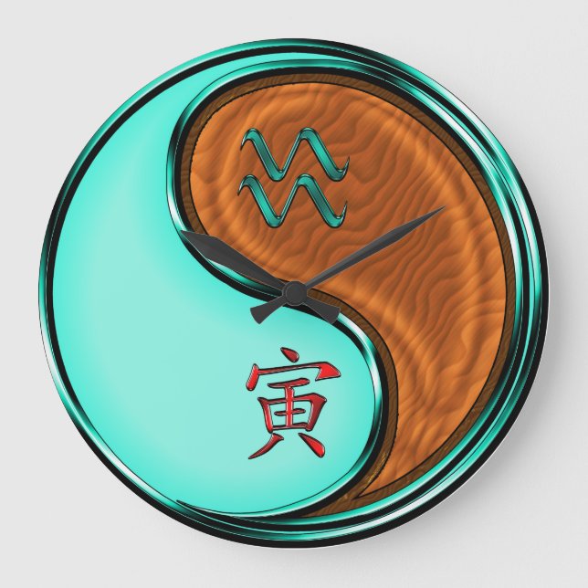 Aquarius & Wood Tiger Large Clock (Front)