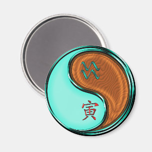 Aquarius & Wood Tiger Magnet