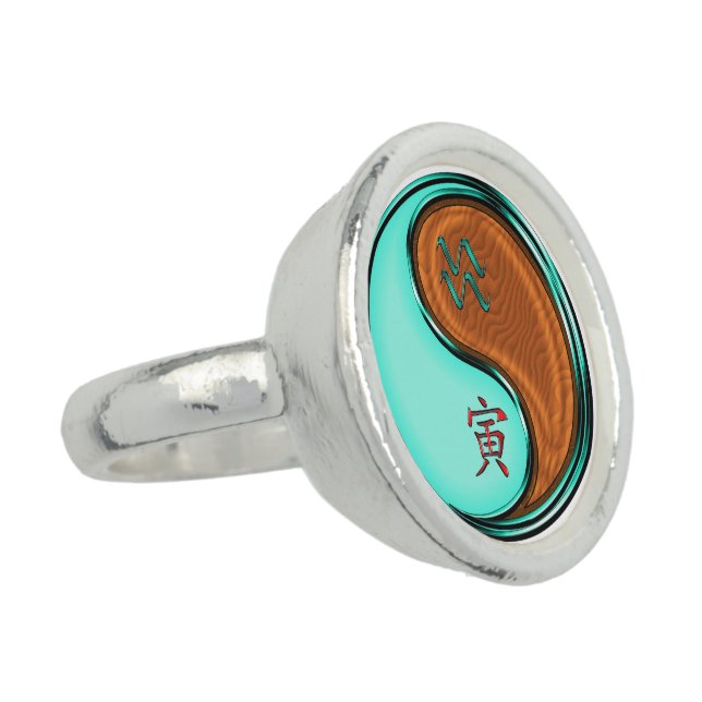 Aquarius & Wood Tiger Ring (Side)