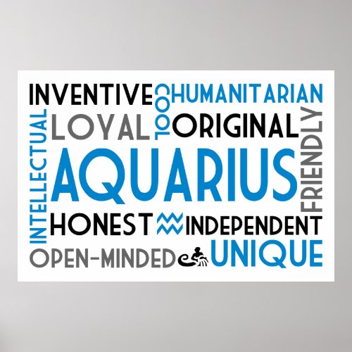 Aquarius Word Collage Print