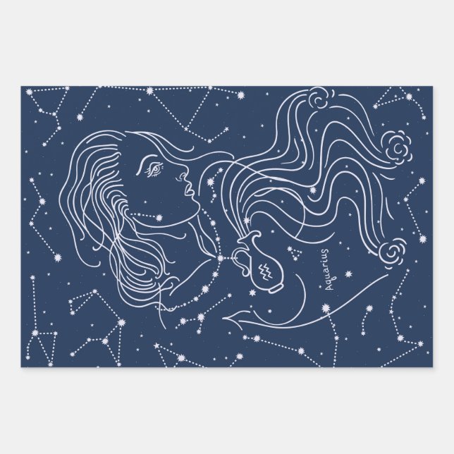 Aquarius Wrapping Paper Sheets (Front)