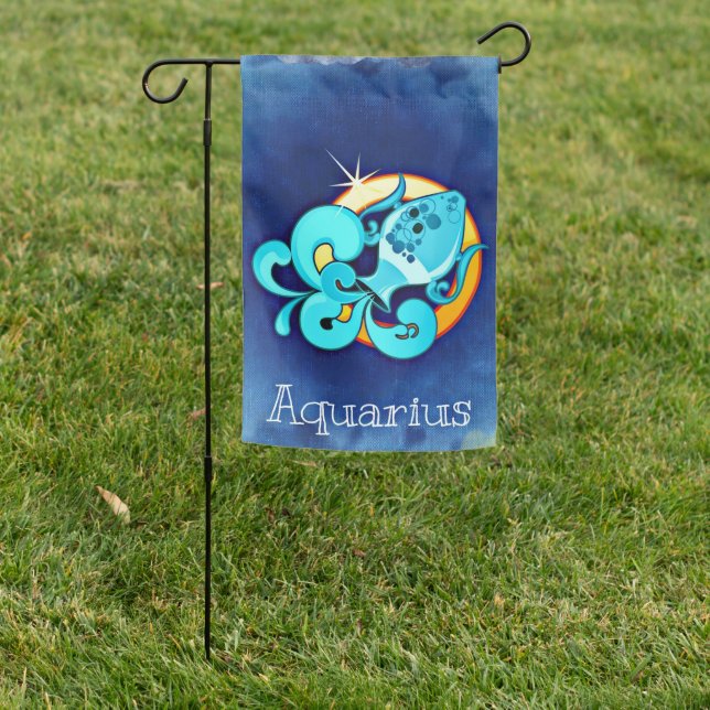 Aquarius Yard Flag (In SItu)