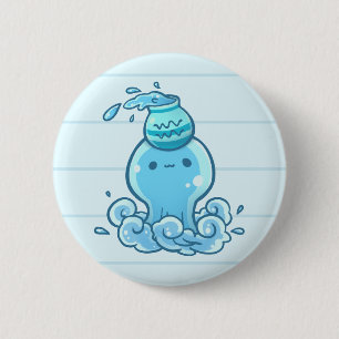 Aquarius Zodiac Animal Button