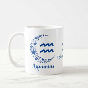 Aquarius Zodiac Astrology Birthday Gift Blue Coffee Mug