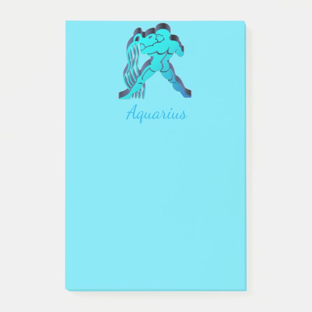 Aquarius Zodiac Astrology Blue Elegant Sun Sign Post-it Notes (Front)
