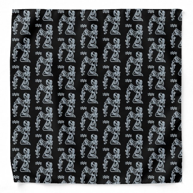 Aquarius Zodiac Astrology Sign Bandana (Front)