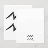 Aquarius. Zodiac Astrology Sign. Black. (Front/Back)