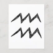 Aquarius. Zodiac Astrology Sign. Black. (Back)