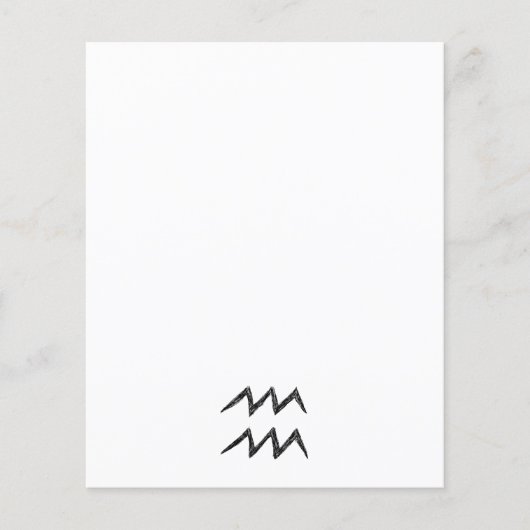 Aquarius. Zodiac Astrology Sign. Black. (Front)