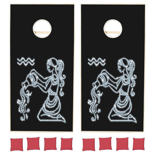 Aquarius Zodiac Astrology Sign Cornhole Set (Set)