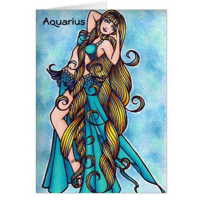 Aquarius Zodiac Belly Dance Card