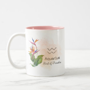 Aquarius Zodiac Bird of Paradise Two-Tone Coffee M Two-Tone Coffee Mug