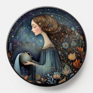 Aquarius Zodiac Birth Sign Astrology Celestial PopSocket