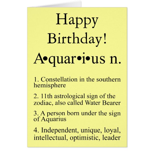 Aquarius Zodiac Birthday Card | Zazzle