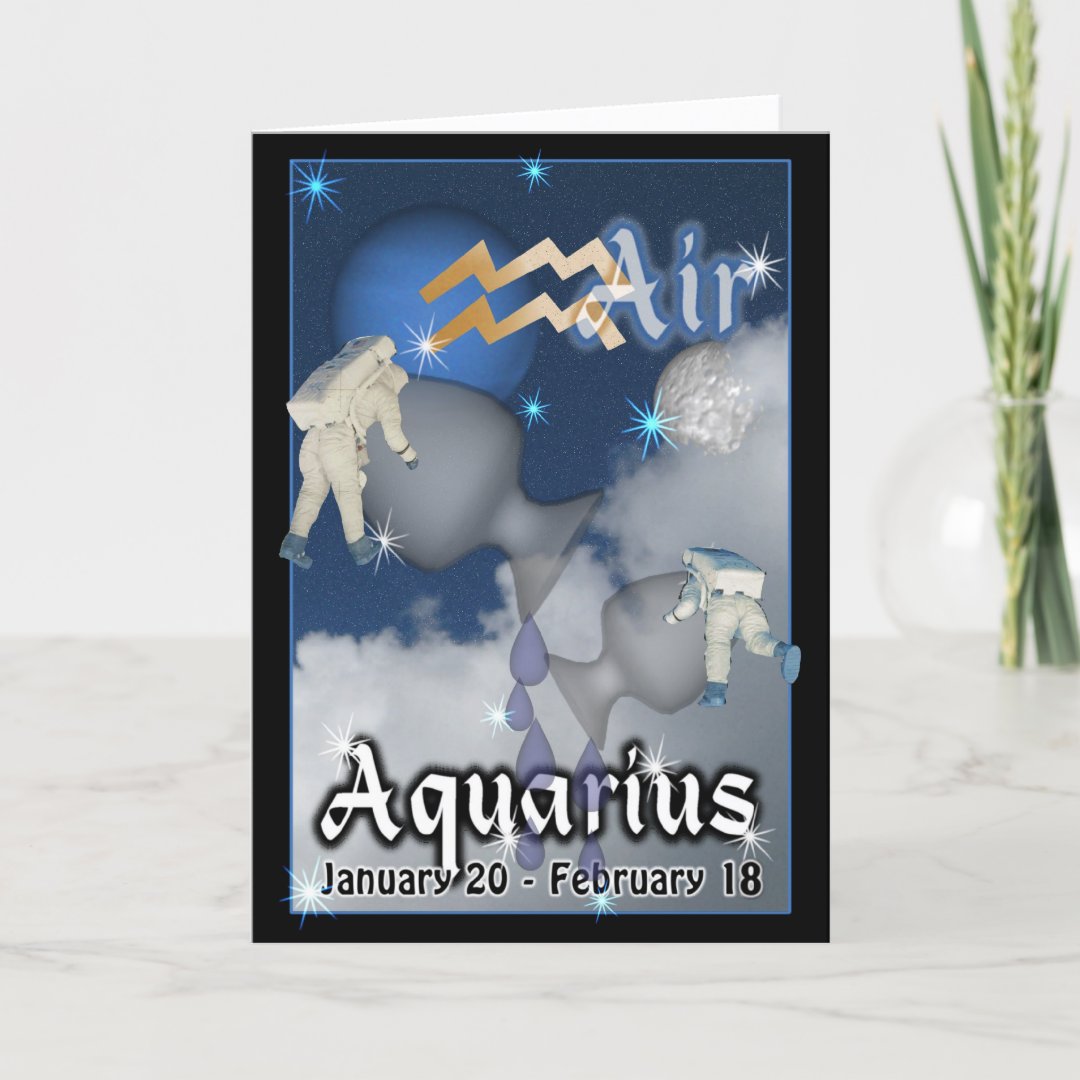 Aquarius Zodiac Birthday card | Zazzle