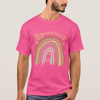 Aquarius Zodiac Bohemian Boho Rainbow 70s Vintage T-Shirt