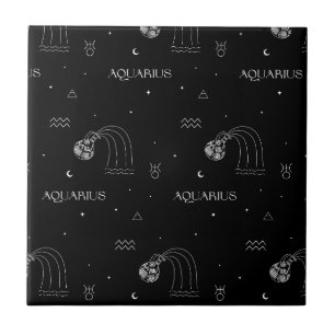Aquarius Zodiac - Celestial Water Bearer (1) Ceramic Tile