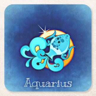 aquarius zodiac coasters