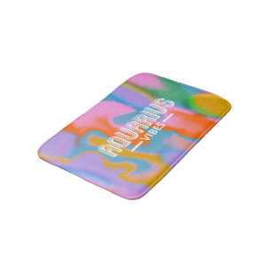 Aquarius zodiac colorful abstract moder bath mat