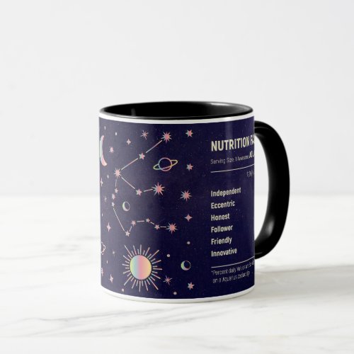 Aquarius zodiac constellation and trait facts mug
