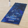 Aquarius Zodiac Constellation Blue Galaxy Monogram Yoga Mat