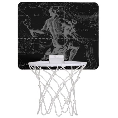 Aquarius Zodiac Constellation Hevelius 1690 Mini Basketball Hoop
