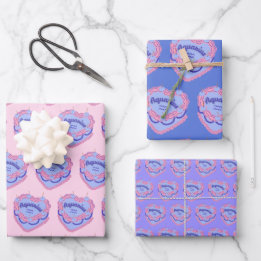 Aquarius Zodiac Coquette Heart Birthday Cake Wrapping Paper Sheets