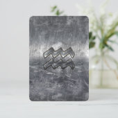 Aquarius Zodiac Distressed Silver Steel Style (Standing Front)