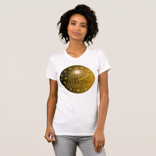 Aquarius Zodiac Emblem Minimal Celestial Symbol T-Shirt