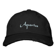 Aquarius Zodiac Embroidered Cap / Hat Embroidered Hats