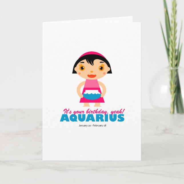 Aquarius Zodiac for kids Card (Front)